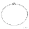 1 ctw Cushion Shape Lovebright Round Cut Diamond Stackable Bangle in 14K White Gold