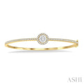 1 ctw Round Shape Lovebright Round Cut Diamond Stackable Bangle in 14K Yellow and White Gold