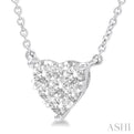 1/2 Ctw Lovebright Diamond Heart Necklace in 14K White Gold