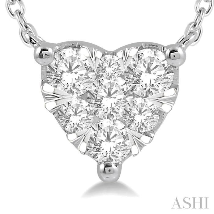 1/4 Ctw Lovebright Diamond Heart Necklace in 14K White Gold