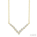 1/4 Ctw Chevron Round Cut Diamond Necklace in 14K Yellow Gold