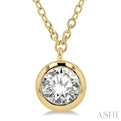 1/2 ctw Round Cut Diamond Necklace in 14K Yellow Gold