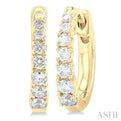 1/4 ctw Graduated Round Cut Diamond FAshion Huggies in 10K Yellow Gold