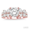 1 Ctw Diamond Semi-Mount Engagement Ring in 14K Rose Gold