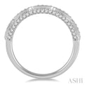 1/3 ctw Marquise Row Round Cut Diamond Wedding Band in 14K White Gold