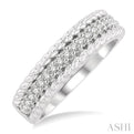 1/5 ctw Rope Border Round Cut Diamond FAshion Band in 14K White Gold