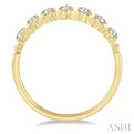 1/3 ctw Lined Circular Mount Round Cut Diamond FAshion Stackable Band in 14K Yellow Gold