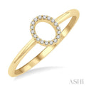 1/20 Ctw Initial 'O' Round Cut Diamond FAshion Ring in 10K Yellow Gold