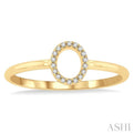 1/20 Ctw Initial 'O' Round Cut Diamond FAshion Ring in 10K Yellow Gold