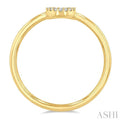 1/20 Ctw Initial 'O' Round Cut Diamond FAshion Ring in 10K Yellow Gold