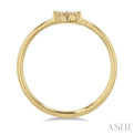 1/20 Ctw Initial 'X' Round Cut Diamond Fashion Ring in 10K Yellow Gold