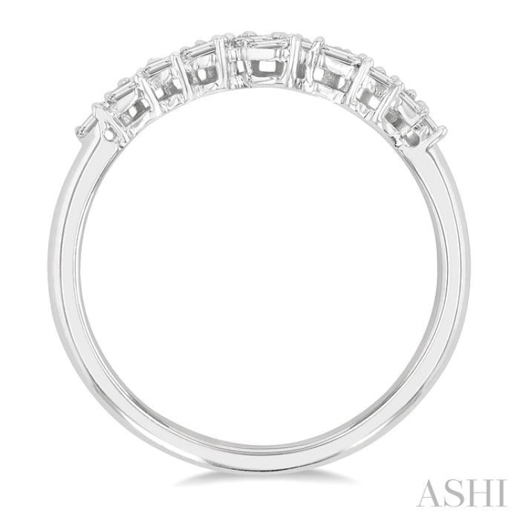 1/4 ctw Scatter Baguette Cut Diamond Fashion Ring in 14K White Gold