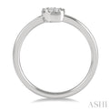 1/20 Ctw Crescent Round Cut Diamond Petite Fashion Ring in 10K White Gold