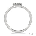 1/8 Ctw Cushion Shape Round Cut Diamond Petite Fashion Ring in 10K White Gold