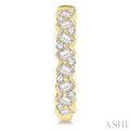 1 Ctw Zigzag Baguette and Round Cut Diamond Hoop Earring in 14K Yellow Gold