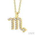 1/10 Ctw Scorpio Round Cut Diamond Zodiac Pendant With Chain in 14K Yellow Gold