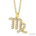 1/8 Ctw Virgo Round Cut Diamond Zodiac Pendant With Chain in 10K Yellow Gold