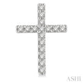 1/10 Ctw Cross Round Cut Diamond Petite Fashion Earring in 14K White Gold