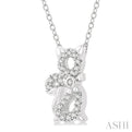 1/10 Ctw Cat Motif Petite Round Cut Diamond Fashion Pendant With Chain in 10K White Gold