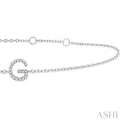 1/20 ctw Initial 'G' Round Cut Diamond Bracelet in 10K White Gold