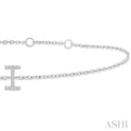 1/20 ctw Initial 'I' Round Cut Diamond Bracelet in 10K White Gold