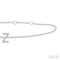 1/20 ctw Initial 'Z' Round Cut Diamond Bracelet in 10K White Gold