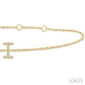 1/20 ctw Initial 'I' Round Cut Diamond Bracelet in 10K Yellow Gold