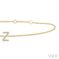 1/20 ctw Initial 'Z' Round Cut Diamond Bracelet in 10K Yellow Gold