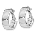 14k 6.75mm White Gold Omega Back Hoop Earrings