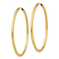 14k Polished Round Endless 2mm Hoop Earrings