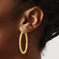 14K Polished 3mm Lightweight Tube Hoop Earrings