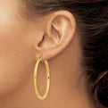 14K Polished 3mm Lightweight Tube Hoop Earrings