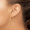 14k Polished 2x50mm Tube Hoop Earrings