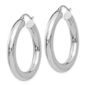 14k White Gold Polished 5mm Tube Hoop Earrings