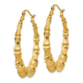 14k Polished Bamboo Hoop Earrings