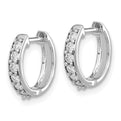 14k White Gold Diamond Hinged Hoop Earrings