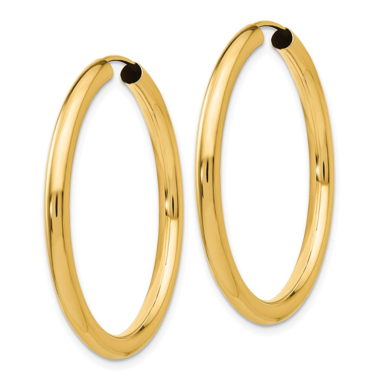 14k Polished Endless Tube Hoop Earrings