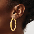 14K Polished 4mm Tube Hoop Earrings