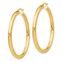 14K Polished 4mm Lightweight Tube Hoop Earrings