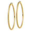 14k Diamond-cut 3mm Round Hoop Earrings