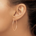 14k Rose Gold Polished 2mm Lightweight Tube Hoop Earrings