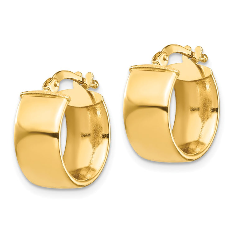 14k High Polished 7mm Hoop Earrings