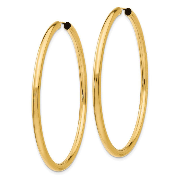 14k Polished Endless Tube Hoop Earrings