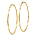 14k Polished Round Endless 2mm Hoop Earrings