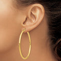 14K Polished 3mm Lightweight Tube Hoop Earrings