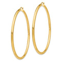 14K Polished 3mm Tube Hoop Earrings