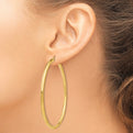 14K Polished 3mm Tube Hoop Earrings