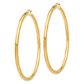 14K Polished 3mm Lightweight Tube Hoop Earrings