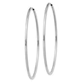 14k White Gold 1.5mm Polished Endless Hoop Earrings