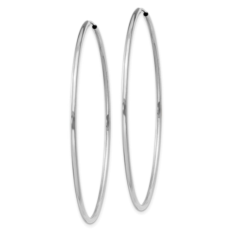 14k White Gold 1.5mm Polished Endless Hoop Earrings